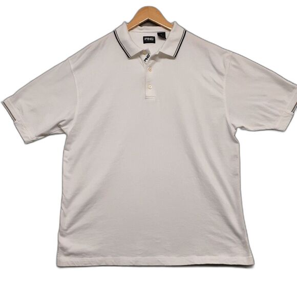 Ping Collection Mens Size XL Golf Polo Shirt Short Sleeve Crew Neck White - Picture 1 of 9